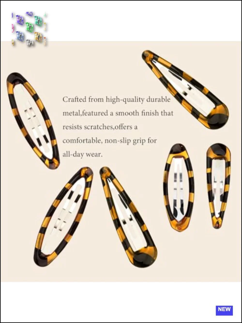 20 Pcs Tortoiseshell Snap Hair Clips, Teardrop Oval Barrettes, Non-Slip Hollow